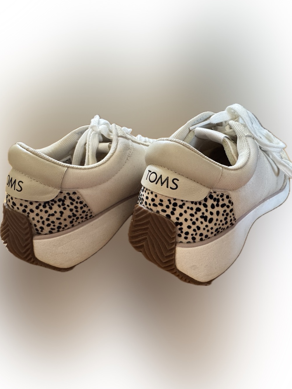 TOMS Wyndon Lace Up Sneakers with Leopard Print Neutral Shoes